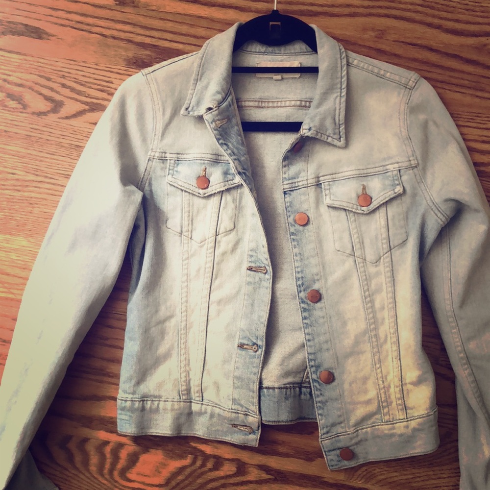 J brand denim jacket with rose gold